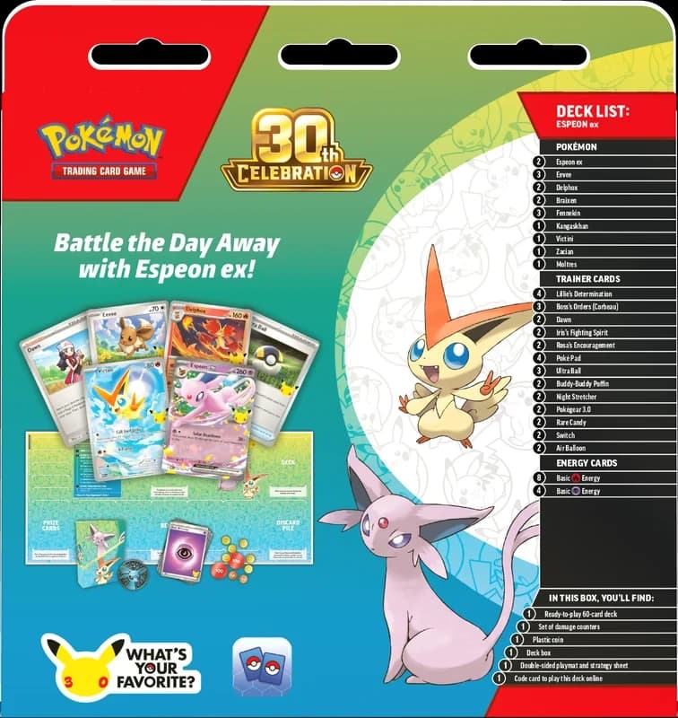 Referentieafbeelding Pokemon 30th Celebration Battle Deck - Espeon ex - Engels uit 30th Celebration productfoto