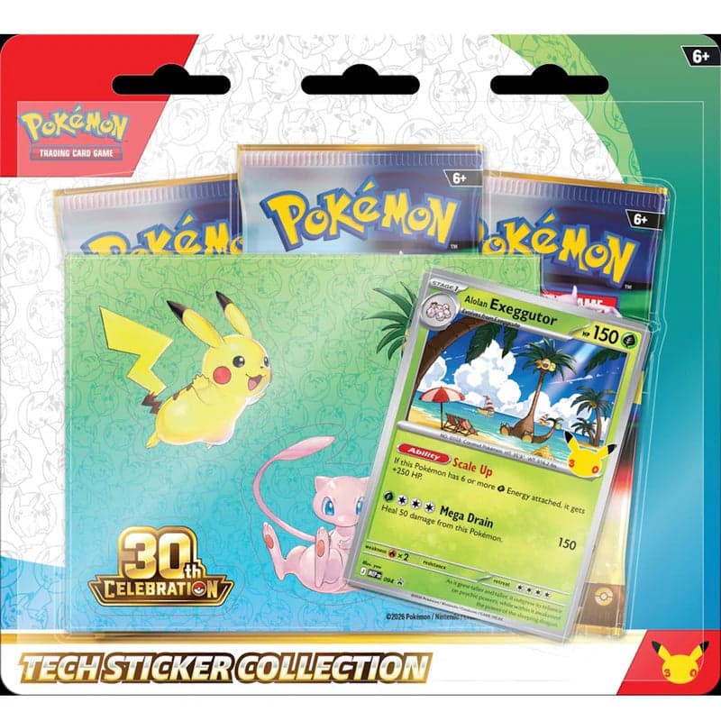 Pokemon 30th Celebration Tech Sticker Collection - Alolan Exeggutor - Engels uit 30th Celebration productfoto