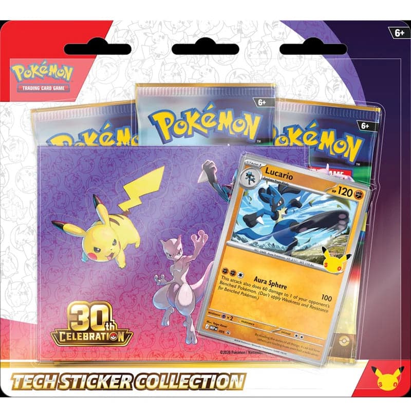 Pokemon 30th Celebration Tech Sticker Collection - Lucario - Engels uit 30th Celebration productfoto